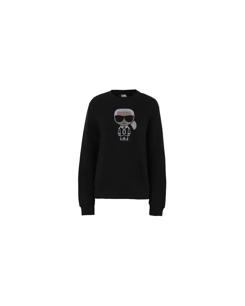 Karl Lagerfeld IKONIK RHINESTONES KARL SWEAT  - TOPS - Sweatshirtsauf YOOX.COM Schwarz