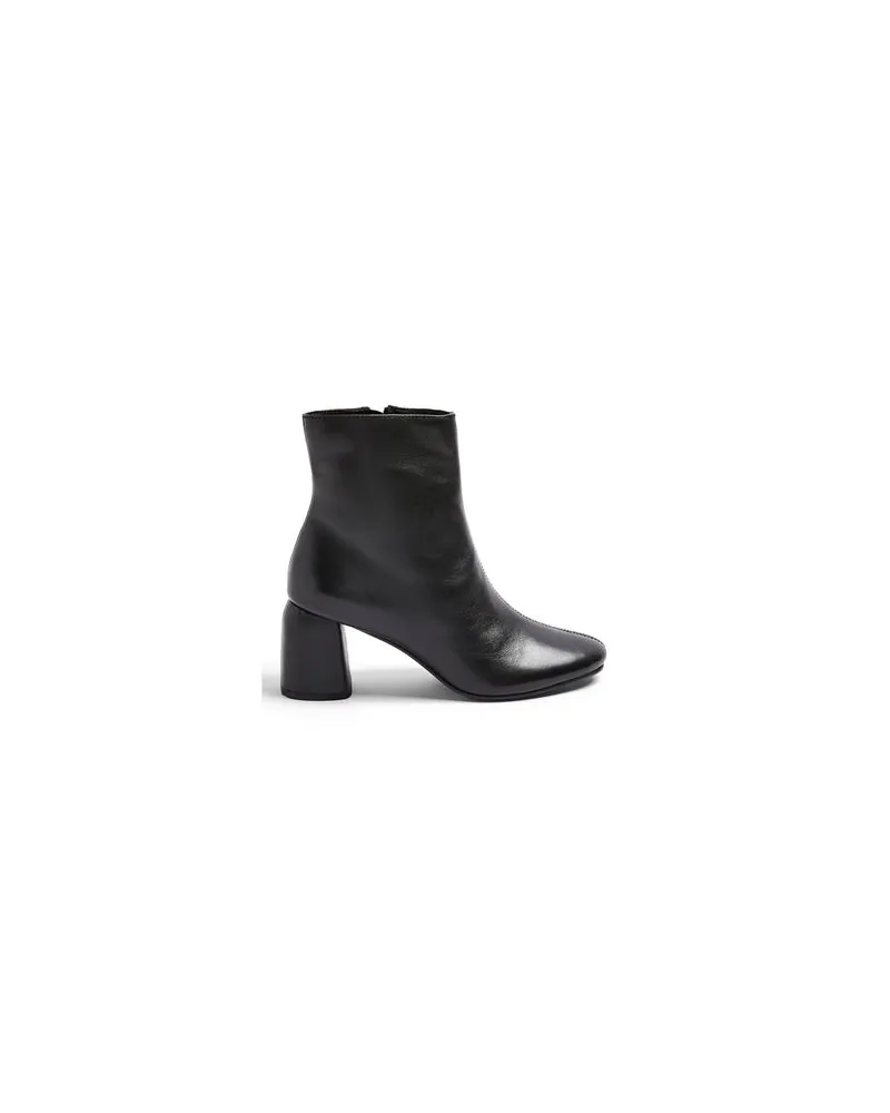 Topshop BOMBAY BLACK LEATHER HEELED BOOTS  - SCHUHE - Stiefelettenauf YOOX.COM Schwarz