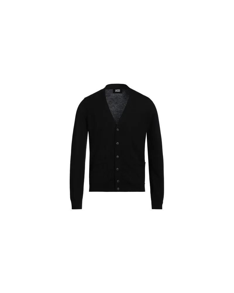 Alpha Studio STRICKWAREN - Strickjackenauf YOOX.COM Schwarz