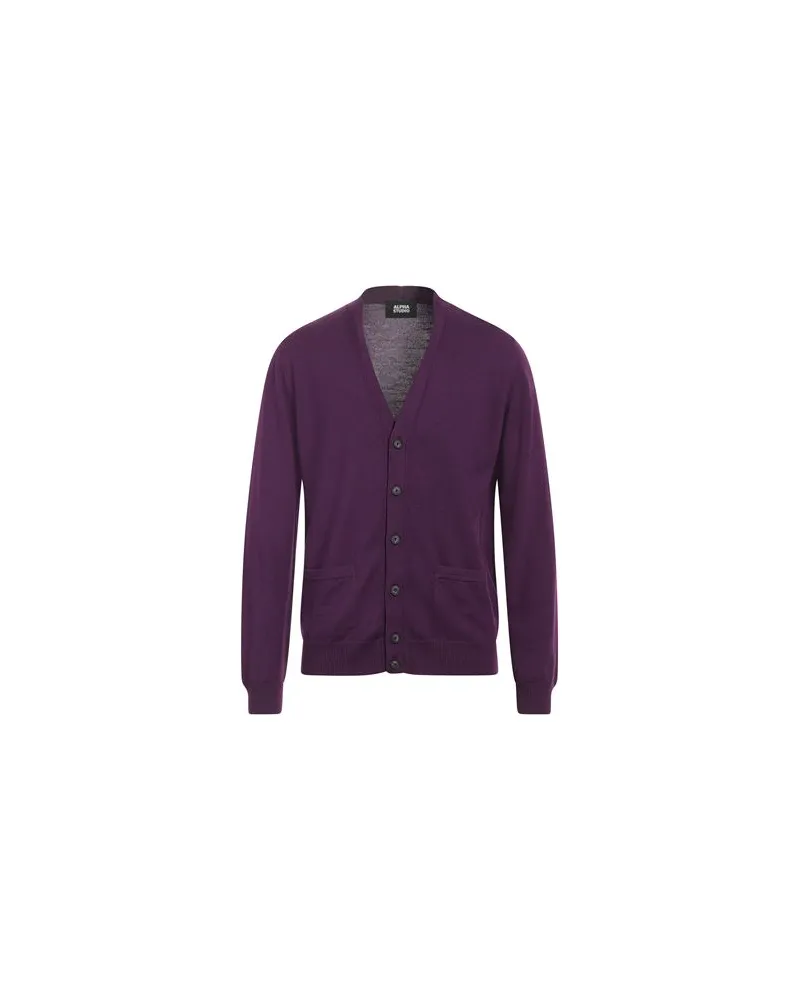 Alpha Studio STRICKWAREN - Strickjackenauf YOOX.COM Dunkelviolett