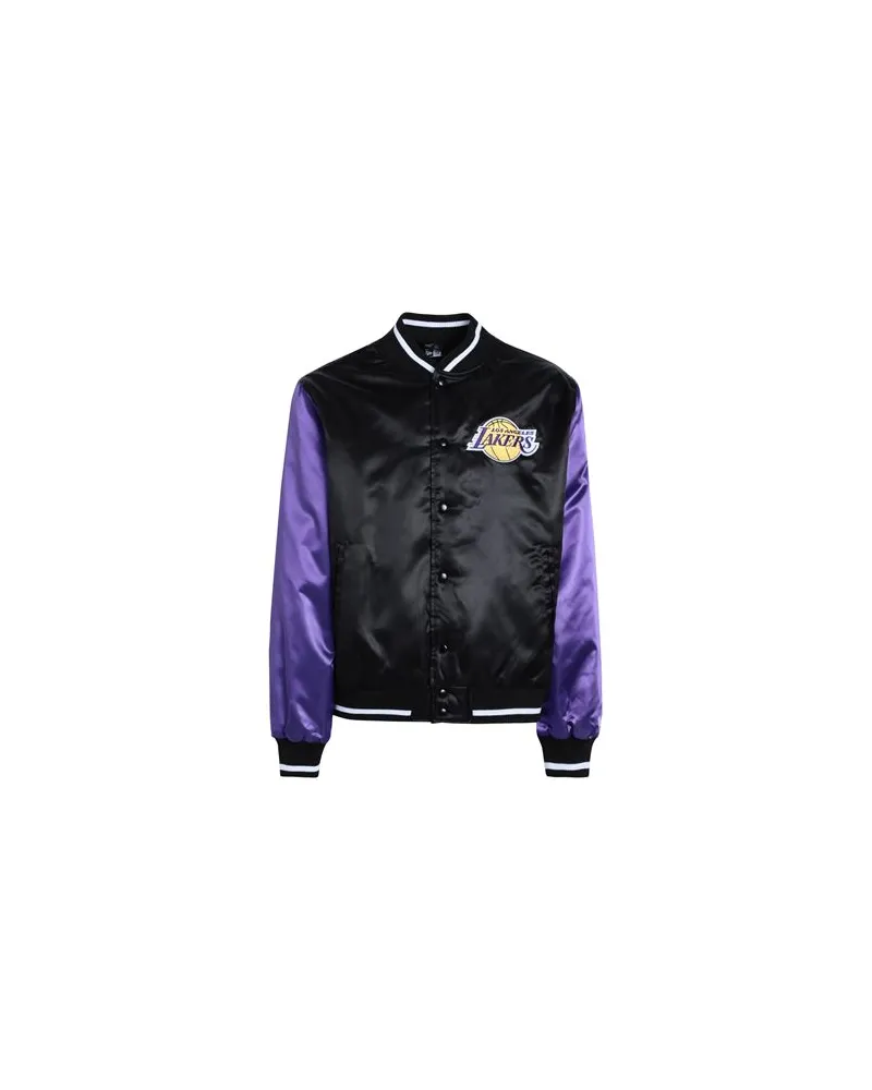New Era NBA SATIN BOMBER LOSLAK  BLKTRP - NBA SATIN BOMBER LOSLAK  BLKTRP - JACKEN & MÄNTEL - Jacken und Anoraksauf YOOX.COM Schwarz