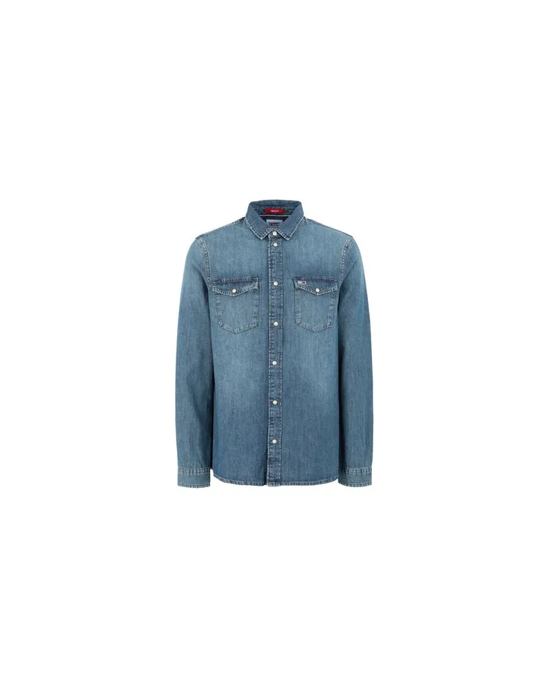 Tommy Hilfiger TOPS - Jeanshemdenauf YOOX.COM Blau