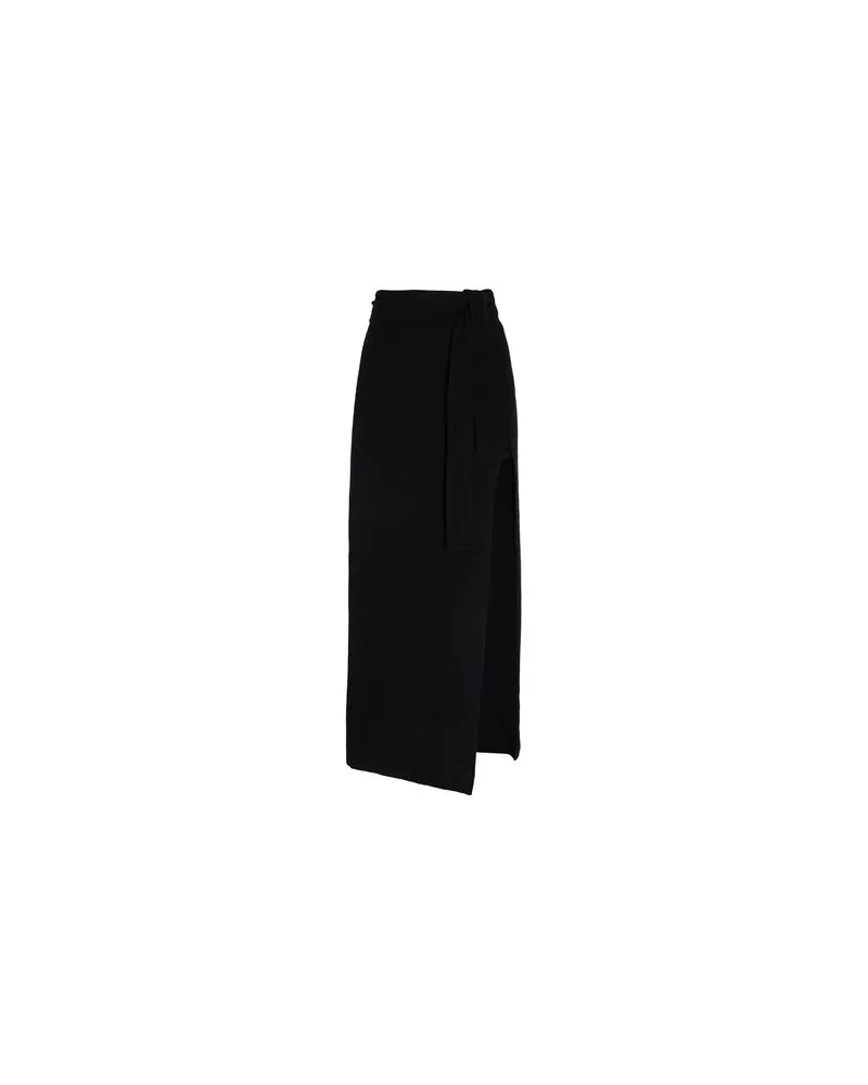 8 by Yoox WOOL BLEND WRAP SKIRT  - HOSEN & RÖCKE - Maxi-Röckeauf YOOX.COM Schwarz