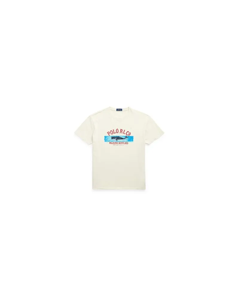 Ralph Lauren CLASSIC FIT JERSEY GRAPHIC T-SHIRT  - TOPS - T-shirtsauf YOOX.COM Weiß