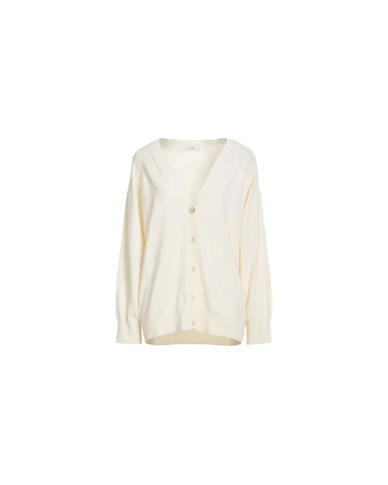 Max Mara LEISURE - STRICKWAREN - Strickjackenauf YOOX.COM Cremeweiß