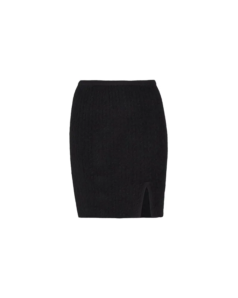 8 by Yoox MOHAIR BLEND CABLE KNIT MINI SKIRT  - HOSEN & RÖCKE - Miniröckeauf YOOX.COM Schwarz