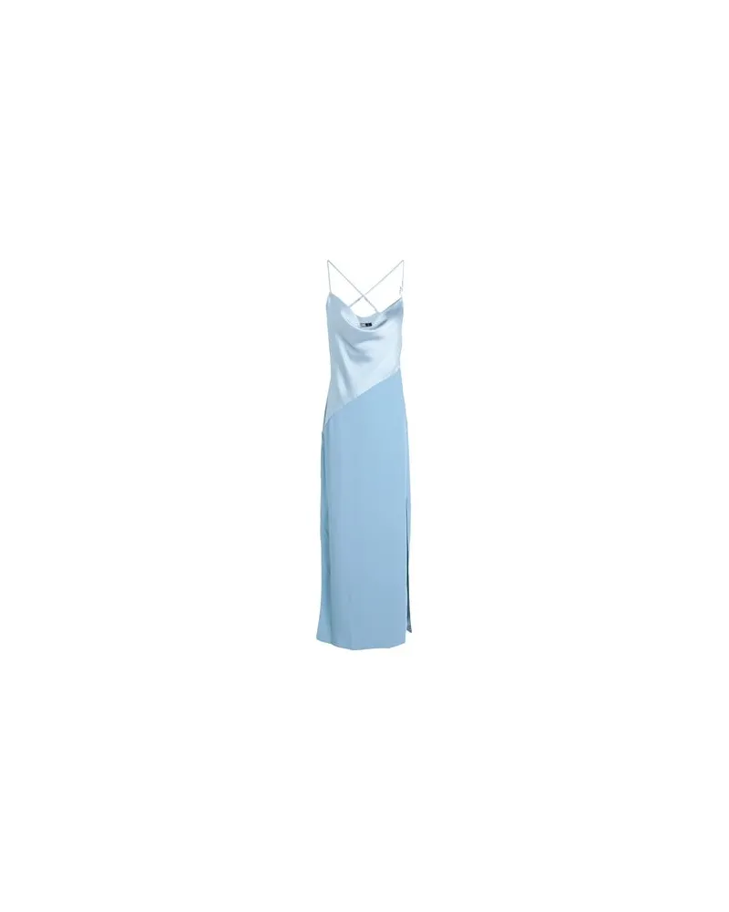 Karl Lagerfeld KARL CHARM SATIN DRESS  - KLEIDER - Maxi-Kleiderauf YOOX.COM Himmelblau