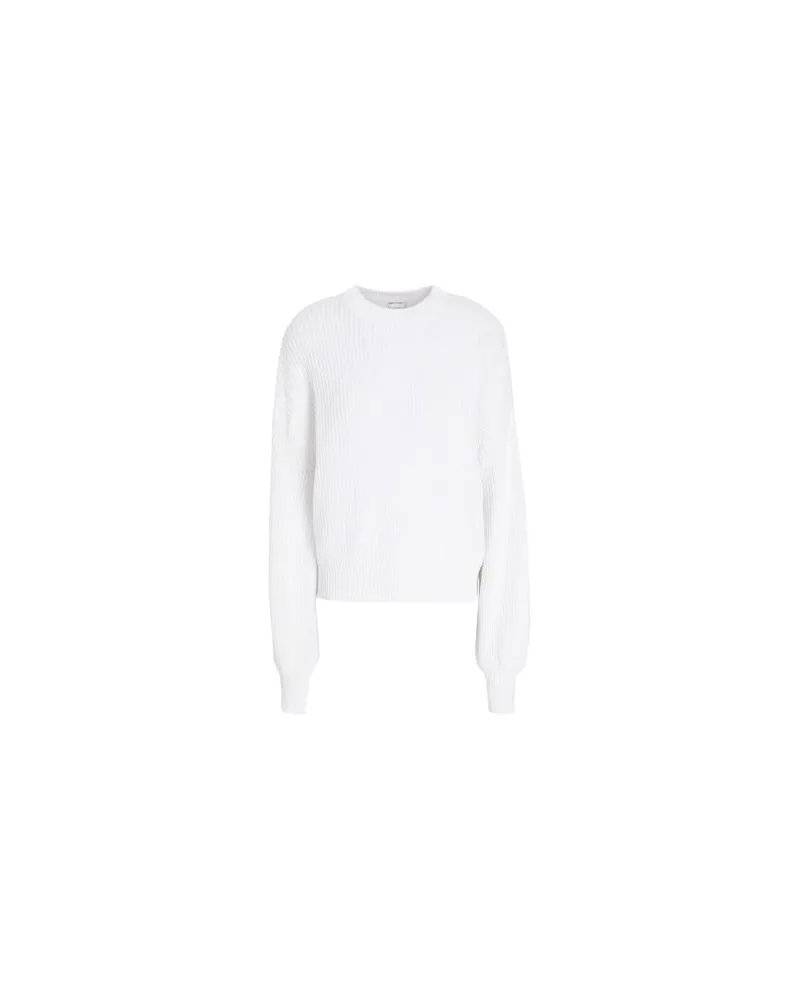 8 by Yoox KNIT RIBBED COTTON SWEATER  - STRICKWAREN - Pulloverauf YOOX.COM Weiß