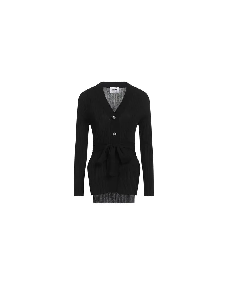 Alpha Studio STRICKWAREN - Strickjackenauf YOOX.COM Schwarz