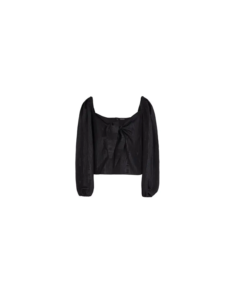 8 by Yoox FRONT BOW PUFF-SLEEVE BLOUSE   - TOPS - Topsauf YOOX.COM Schwarz