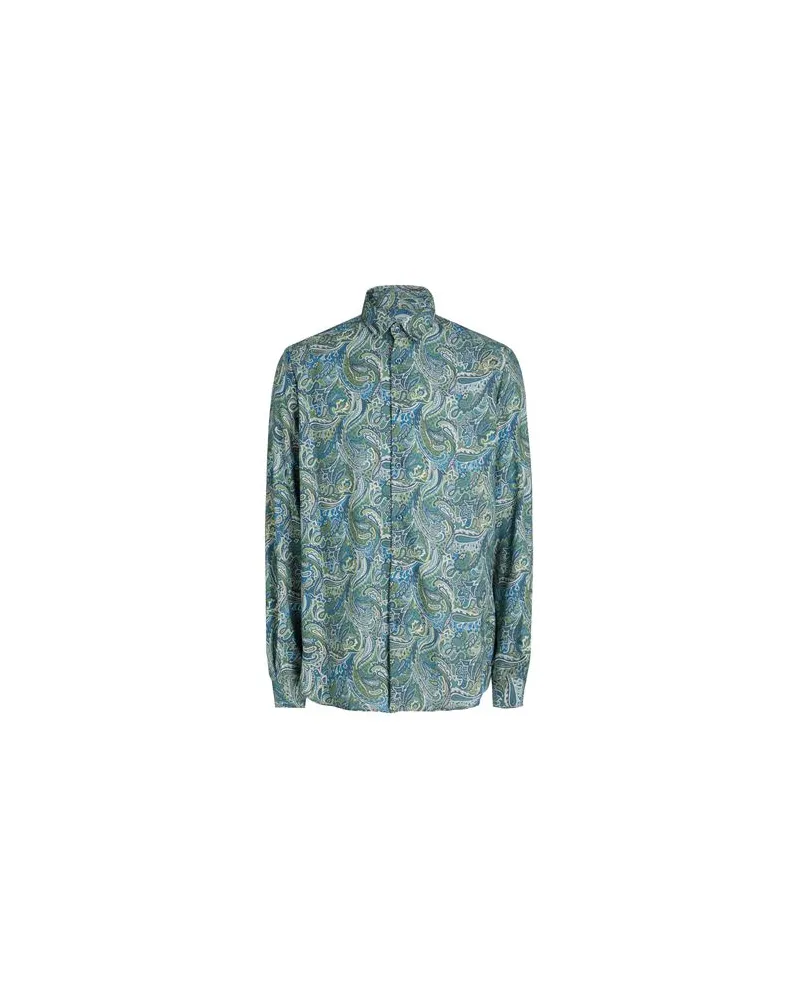 8 by Yoox PRINTED REGULAR FIT SHIRT  - TOPS - Hemdenauf YOOX.COM Grün