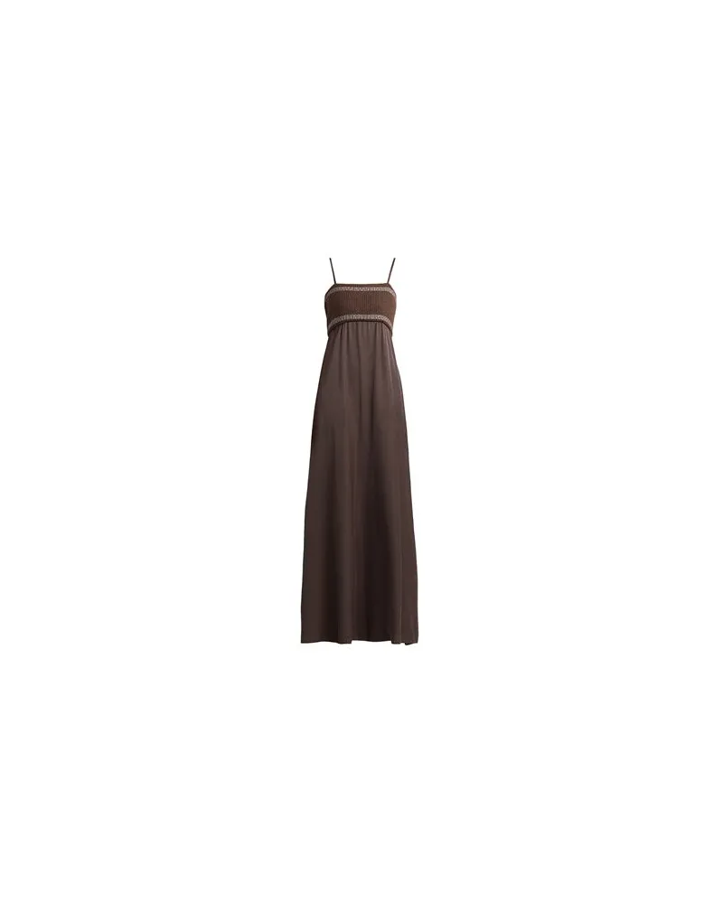 Peserico KLEIDER - Maxi-Kleiderauf YOOX.COM Dunkelbraun