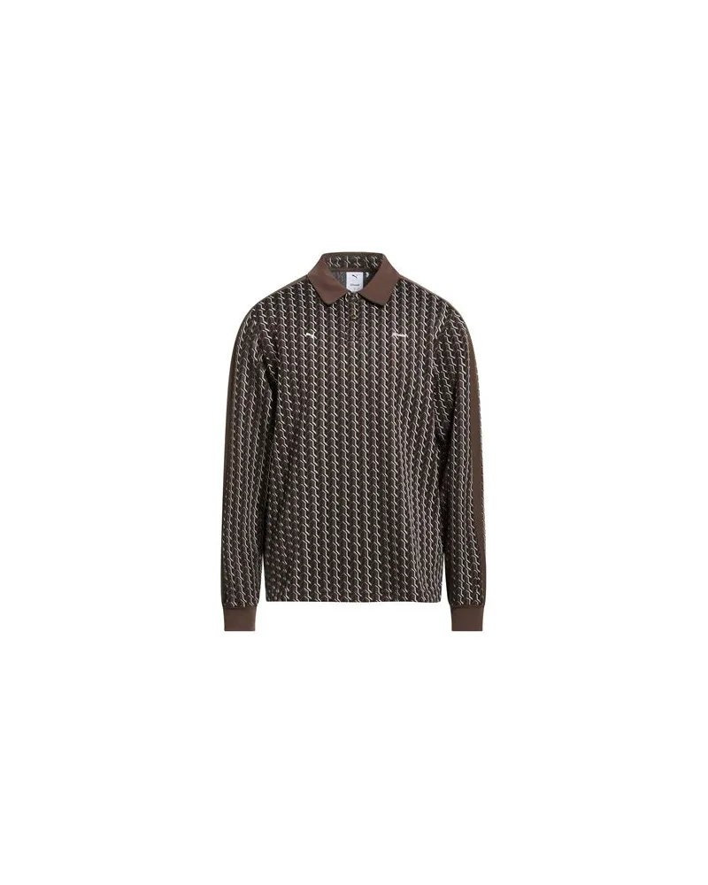 Puma X JJJJOUND T7 LONGSLEEVE POLO  - TOPS - Poloshirtsauf YOOX.COM Braun