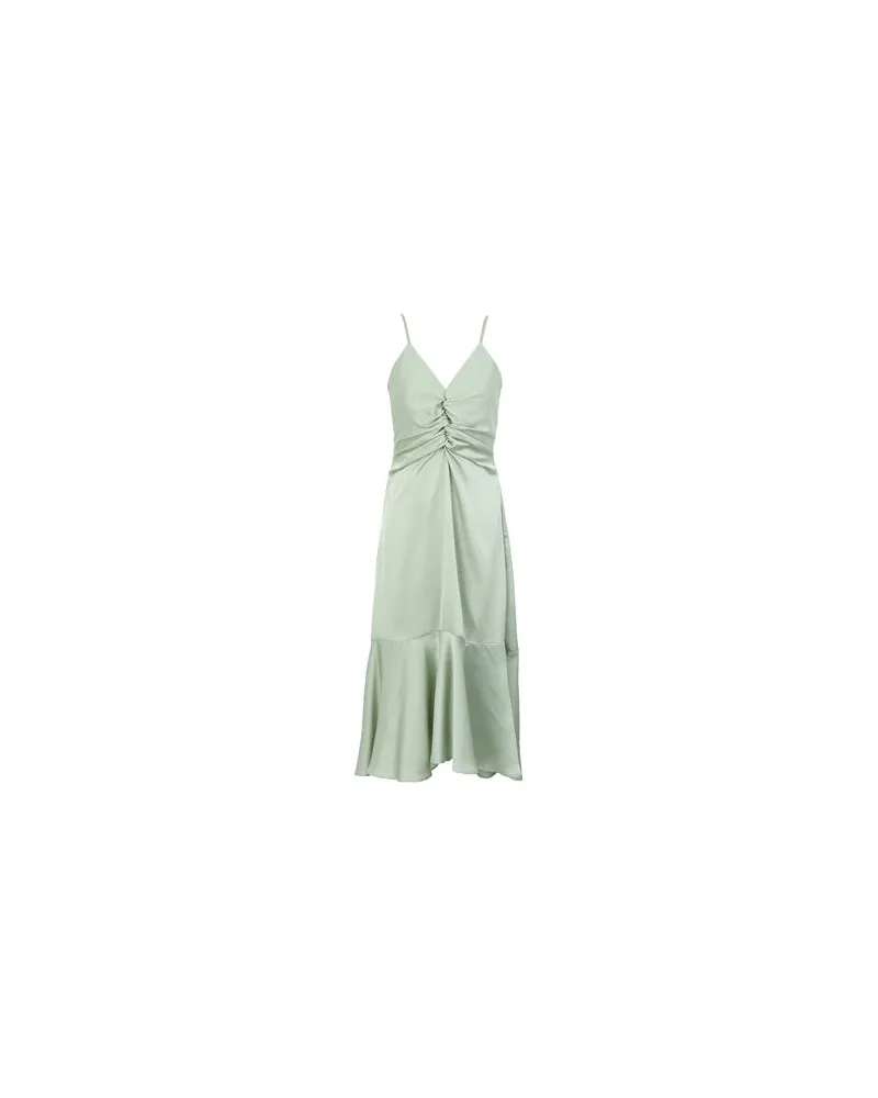 8 by Yoox SATIN RUFFLE SLIP MIDI DRESS  - KLEIDER - Midi-Kleiderauf YOOX.COM Säuregrün