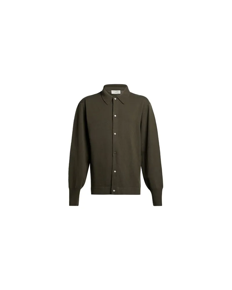 Officine Generale STRICKWAREN - Strickjackenauf YOOX.COM Militärgrün
