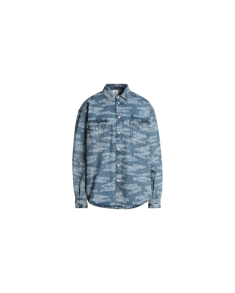 VETEMENTS TOPS - Jeanshemdenauf YOOX.COM Blau