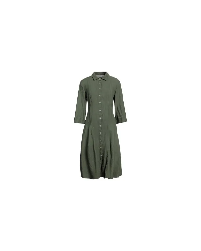 120% Lino KLEIDER - Midi-Kleiderauf YOOX.COM Militärgrün