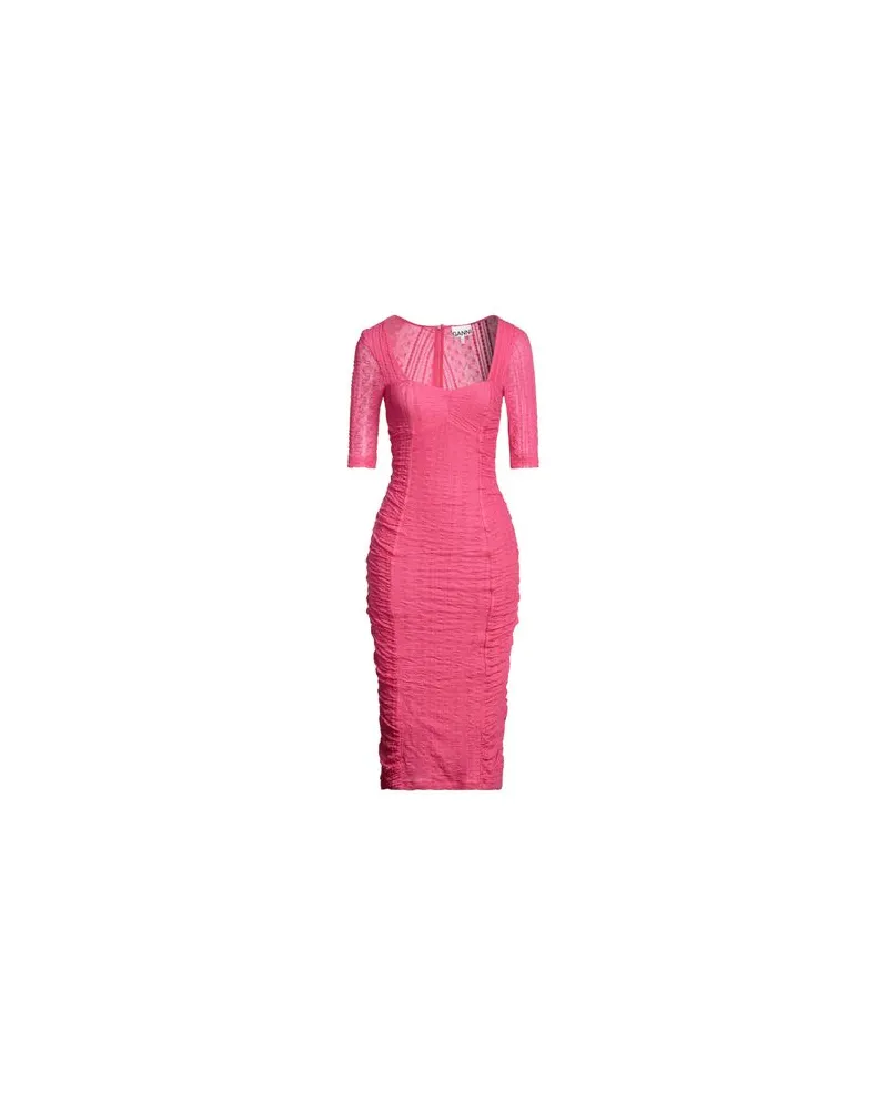 Ganni KLEIDER - Midi-Kleiderauf YOOX.COM Fuchsia