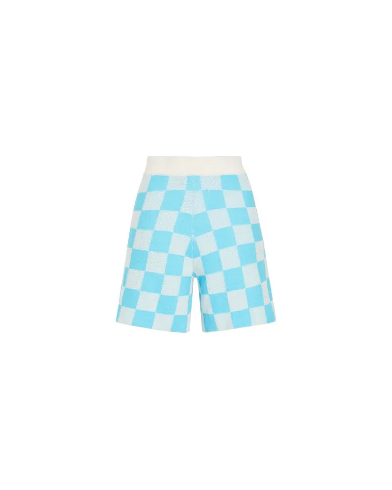 8 by Yoox ORGANIC COTTON CHECKERBOARD CROCHET PANTS  - HOSEN & RÖCKE - Shorts & Bermudashortsauf YOOX.COM Azurblau