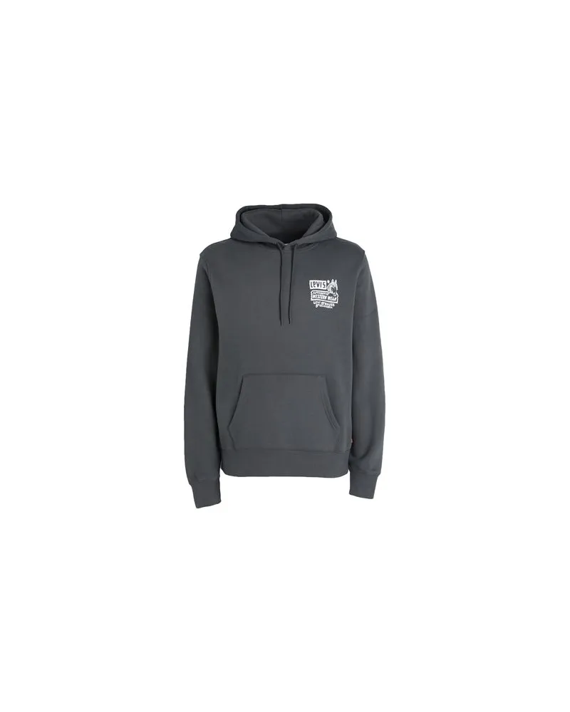 Levi's STANDARD GRAPHIC HOODIE BLACKS  - TOPS - Sweatshirtsauf YOOX.COM Blei