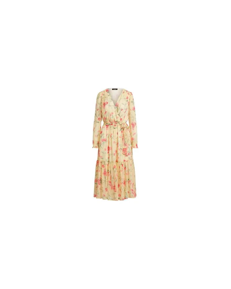 Ralph Lauren FLORAL CRINKLED GEORGETTE DRESS  - KLEIDER - Midi-Kleiderauf YOOX.COM Gelb