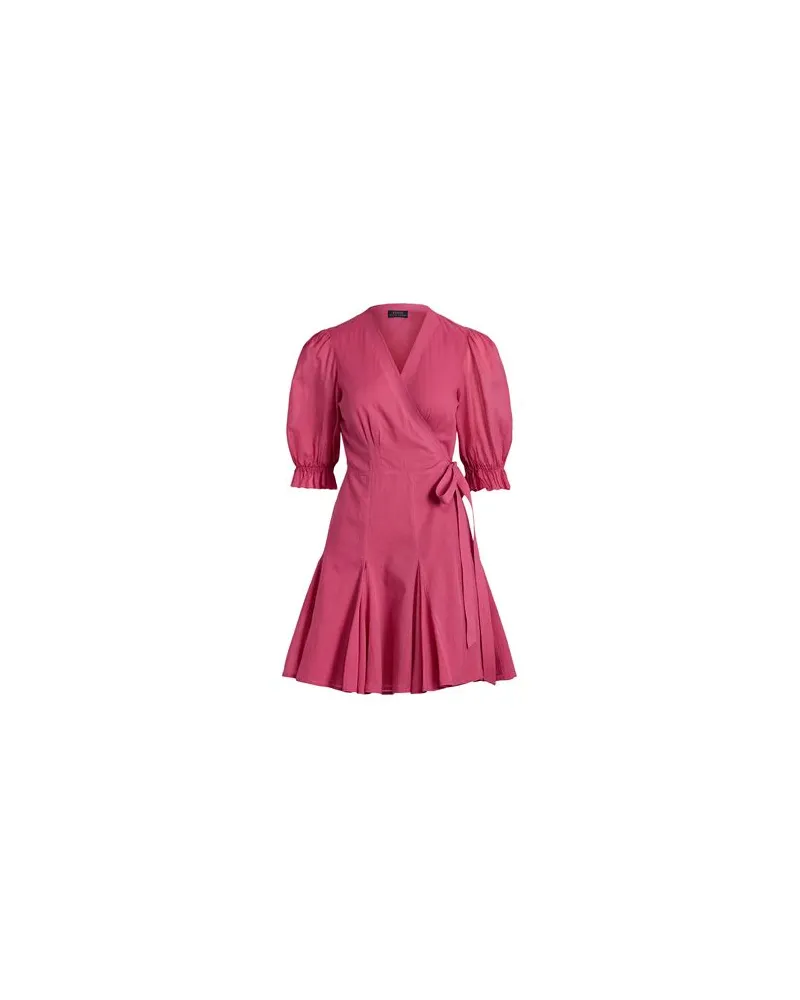 Ralph Lauren PUFFED-SLEEVE COTTON WRAP DRESS  - KLEIDER - Mini-Kleiderauf YOOX.COM Fuchsia