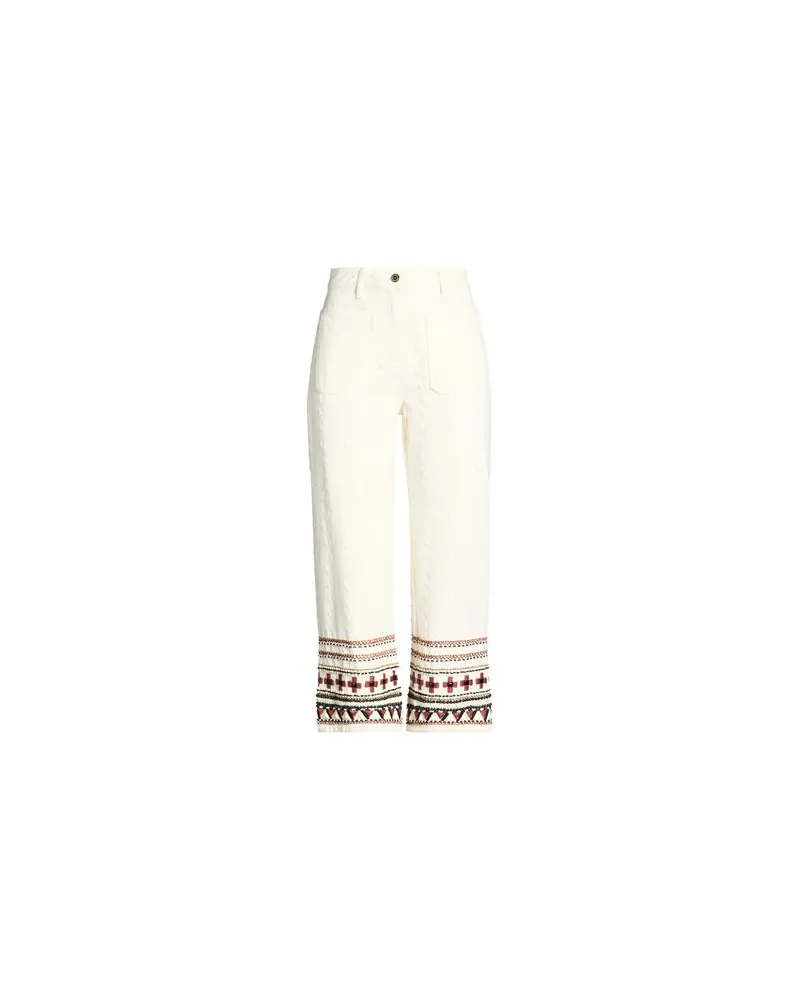 Elisabetta Franchi HOSEN & RÖCKE - Jeanshosenauf YOOX.COM Elfenbein