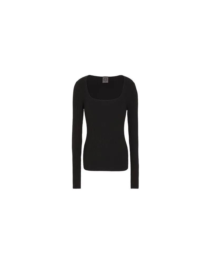8 by Yoox RIB KNIT SQUARE-NECK TOP - STRICKWAREN - Pulloverauf YOOX.COM Schwarz