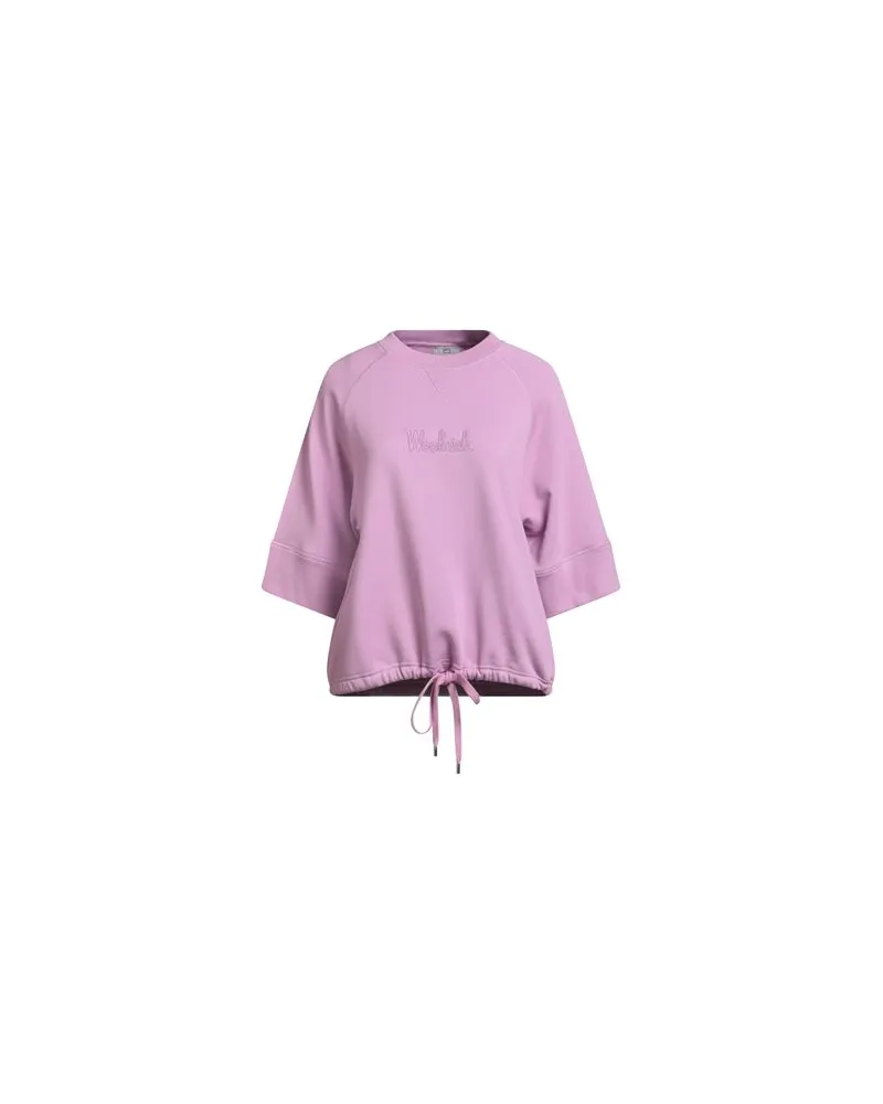 Woolrich SHORT SLEEVE LOGO CREWNECK   - TOPS - Sweatshirtsauf YOOX.COM Lila