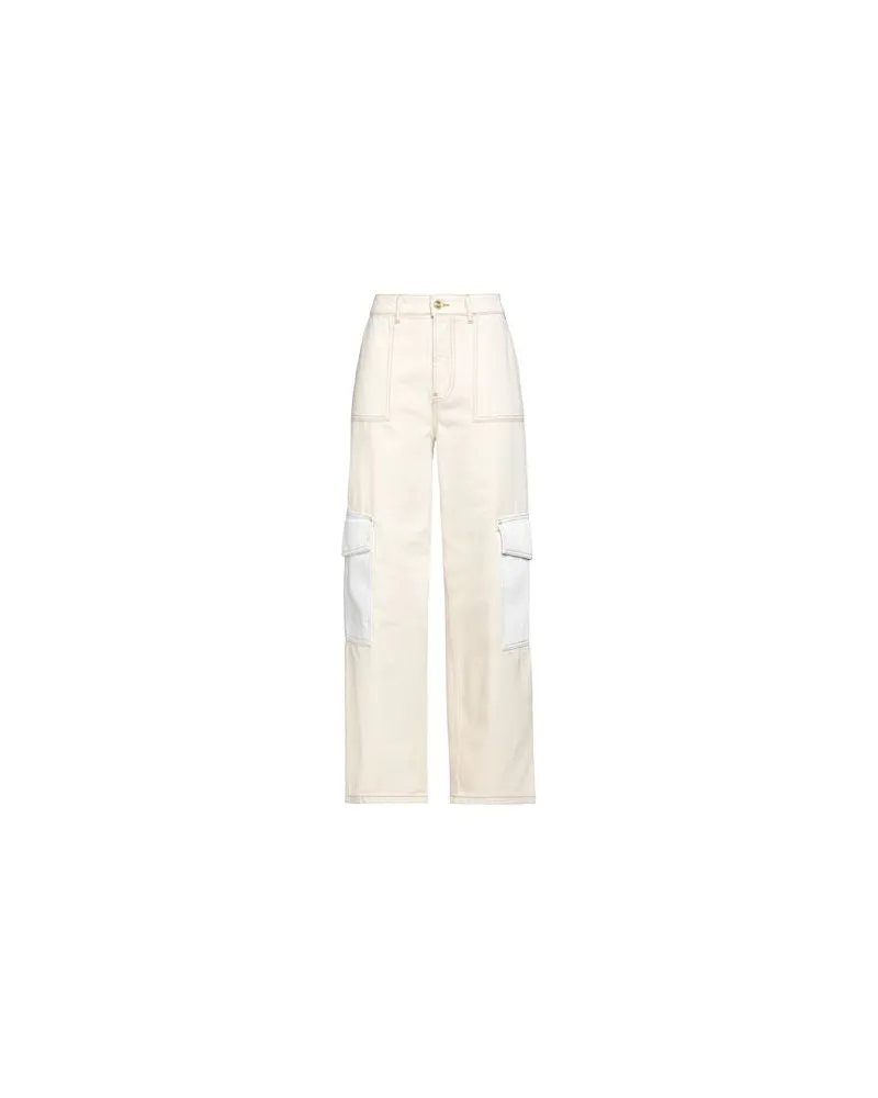 Ganni HOSEN & RÖCKE - Jeanshosenauf YOOX.COM Cremeweiß