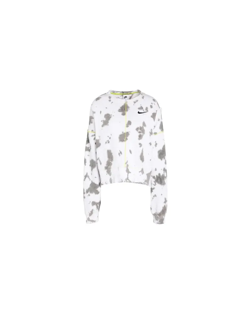 Nike Oversized Fleece Tie-Dye Crew Sweatshirt - Oversized Fleece Tie-Dye Crew Sweatshirt - TOPS - Sweatshirtsauf YOOX.COM Weiß