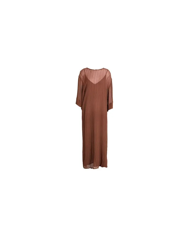 ALYSI CHOCOLAT - KLEIDER - Maxi-Kleiderauf YOOX.COM Braun