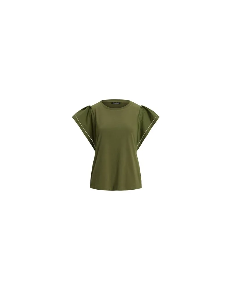 Ralph Lauren JERSEY FLUTTER-SLEEVE TEE  - TOPS - Topsauf YOOX.COM Militärgrün