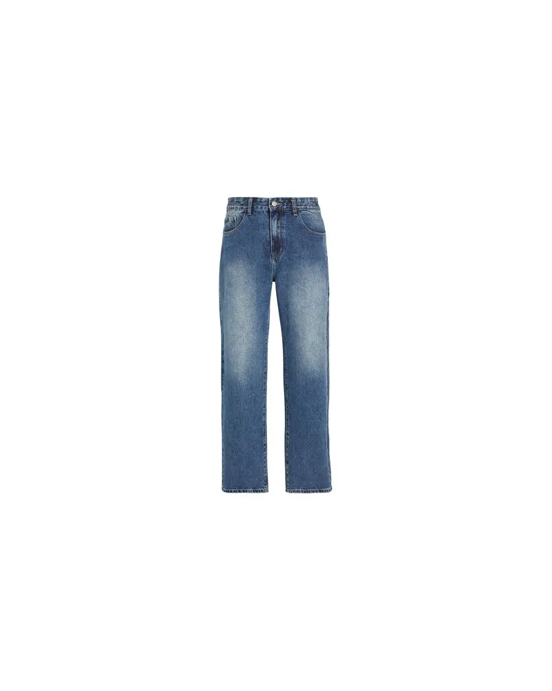 8 by Yoox ACID WASH WIDE LEG DENIM PANTS - HOSEN & RÖCKE - Jeanshosenauf YOOX.COM Blau