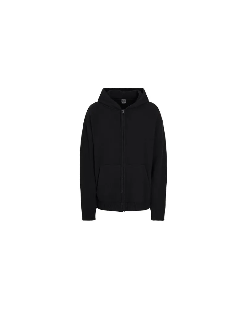8 by Yoox WOOL BLEND OVER-SIZE ZIPPER HOODIE   - STRICKWAREN - Strickjackenauf YOOX.COM Schwarz