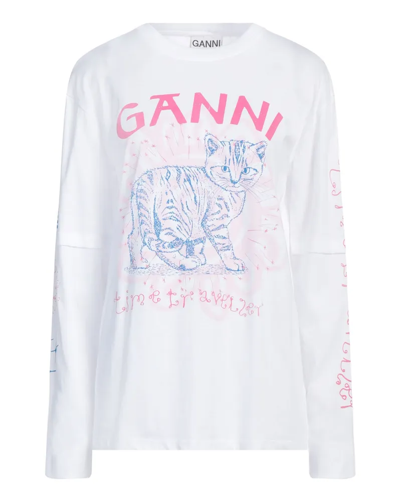 Ganni T-shirts Weiß