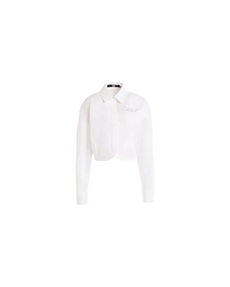 Karl Lagerfeld CROP POPLIN SHIRT  - TOPS - Hemdenauf YOOX.COM Weiß