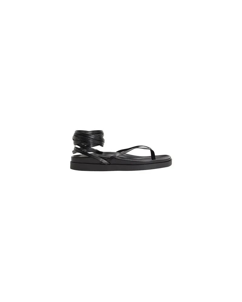 8 by Yoox LACE-UP FLAT TOE-POST SANDALS - SCHUHE - Zehentrennerauf YOOX.COM Schwarz