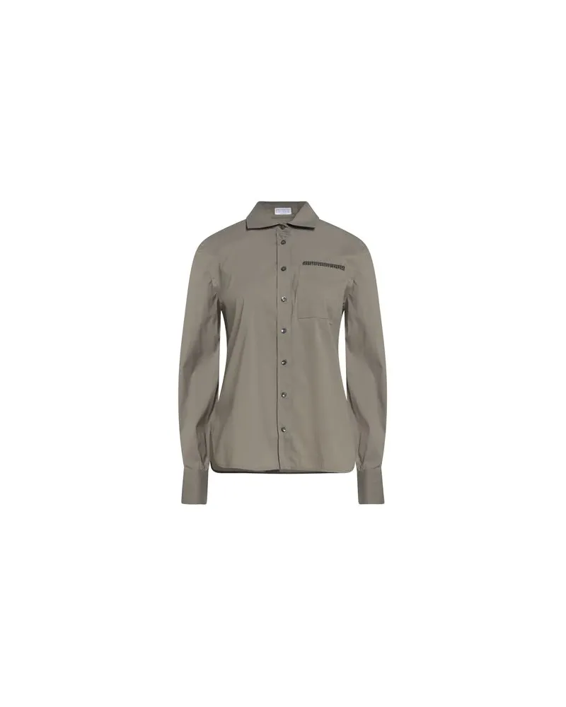 Brunello Cucinelli TOPS - Hemdenauf YOOX.COM Militärgrün