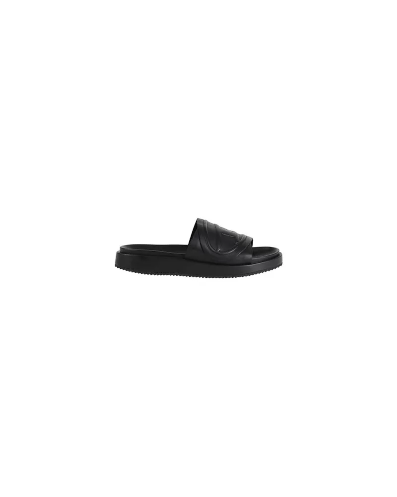 Diesel SA-SLIDE D OVAL  - SCHUHE - Sandalenauf YOOX.COM Schwarz