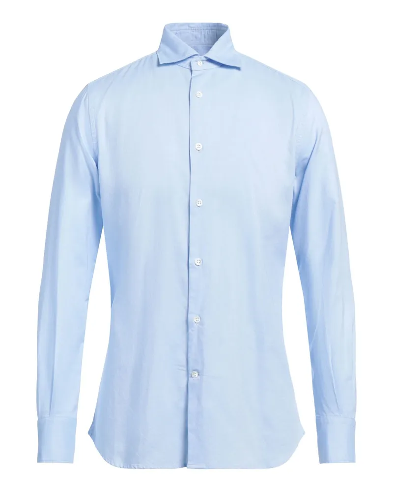 Glanshirt Hemd Himmelblau