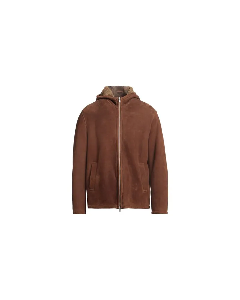 LARDINI JACKEN & MÄNTEL - Shearling- & Kunstfellauf YOOX.COM Braun