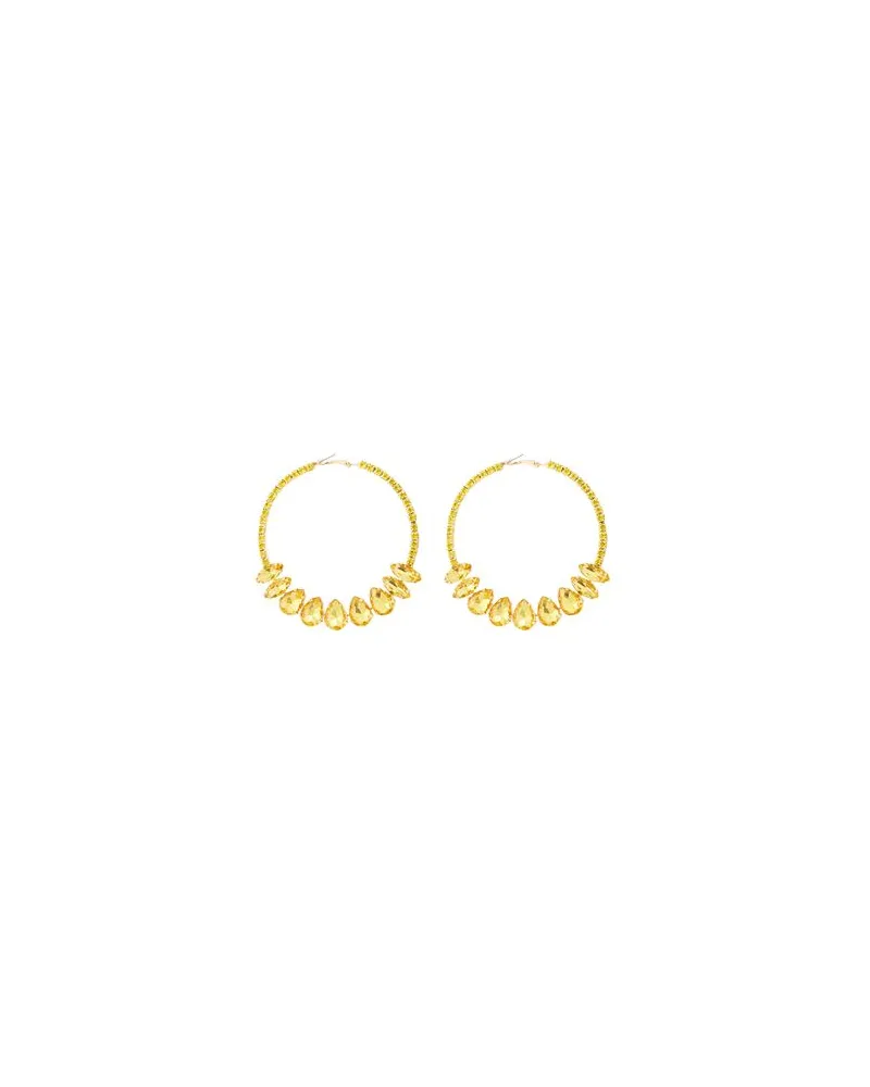 8 by Yoox EMBELLISHED HOOP EARRINGS  - SCHMUCK und UHREN - Ohrringeauf YOOX.COM Gelb