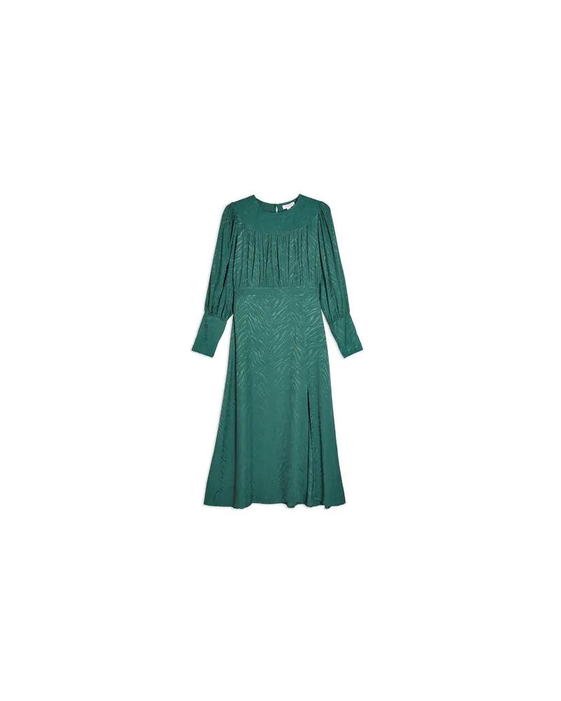 Topshop GREEN JACQUARD MIDI DRESS  - KLEIDER - Midi-Kleiderauf YOOX.COM Grün