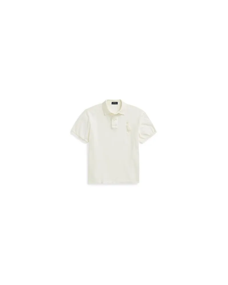 Ralph Lauren CUSTOM SLIM FIT BIG PONY MESH POLO SHIRT  - TOPS - Poloshirtsauf YOOX.COM Elfenbein