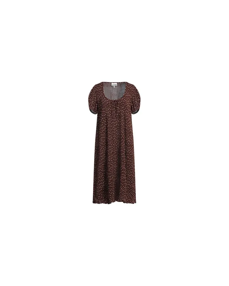 Ganni KLEIDER - Midi-Kleiderauf YOOX.COM Schokobraun