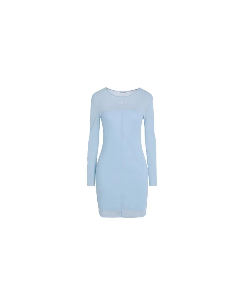 Calvin Klein MESH DRESS  - KLEIDER - Mini-Kleiderauf YOOX.COM Himmelblau