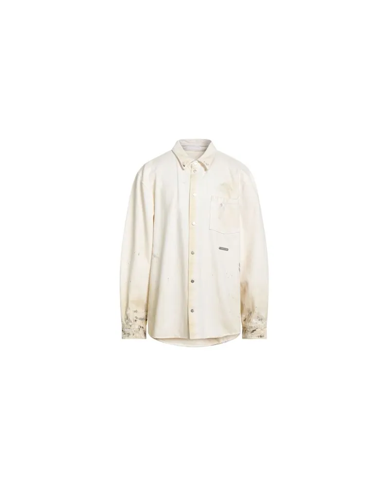 Helmut Lang TOPS - Jeanshemdenauf YOOX.COM Cremeweiß
