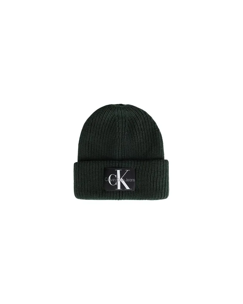 Calvin Klein BEANIE   - ACCESSOIRES - Mützen & Hüteauf YOOX.COM Dunkelgrün
