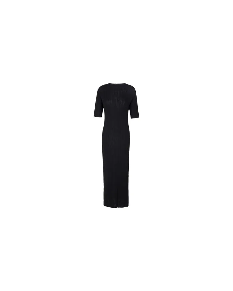 8 by Yoox VISCOSE KNIT PLEATED SLEEVE MIDI DRESS  - KLEIDER - Maxi-Kleiderauf YOOX.COM Schwarz